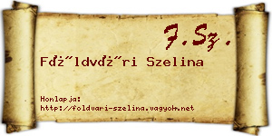 Földvári Szelina névjegykártya